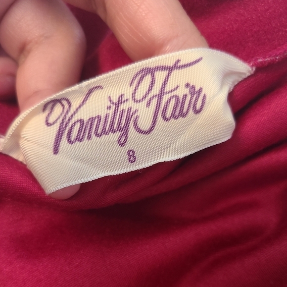 Vanity Fair 1970s Womens Sz 8 Cushy Velour Long Front Zip Robe Maroon Vintage - Picture 5 of 5